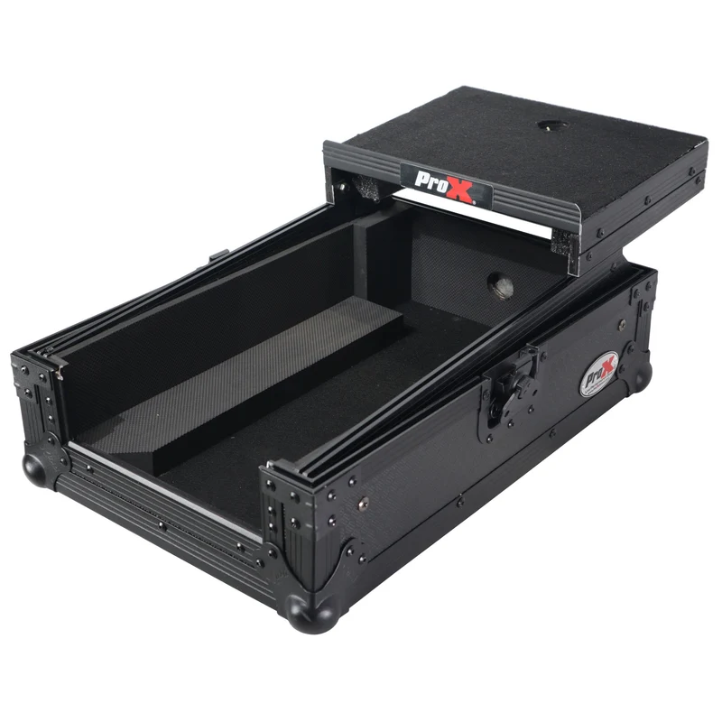 ProX ATA Flight Case for Pioneer DJM-S7 Mixer Gig-Ready Road Case | With Laptop Shelf | Black/Black