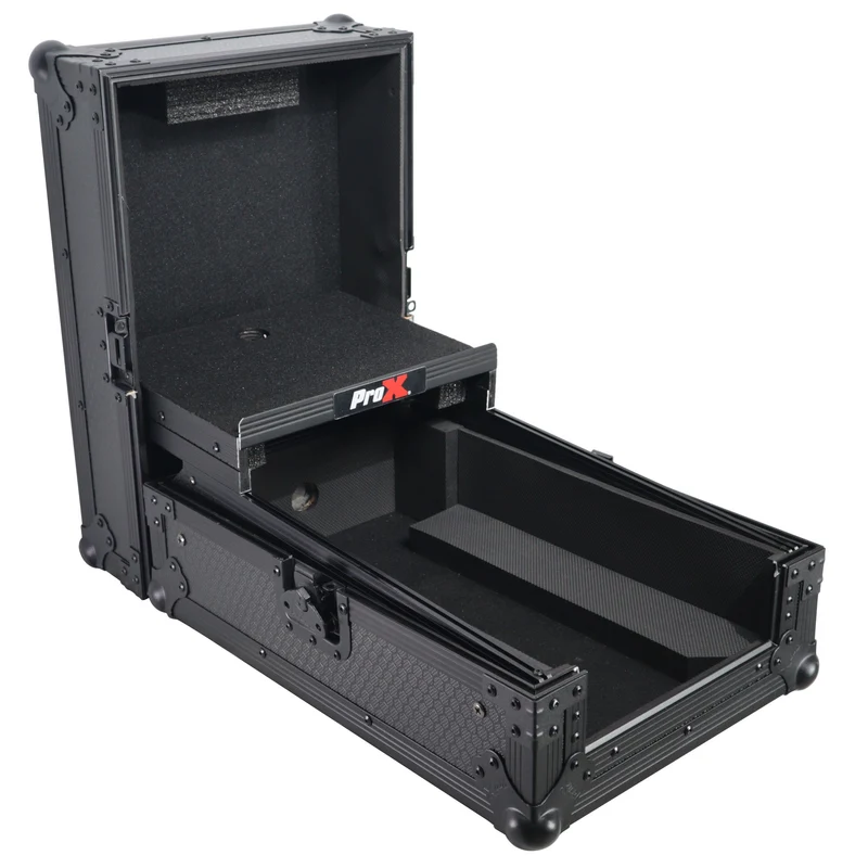 ProX ATA Flight Case for Pioneer DJM-S7 Mixer Gig-Ready Road Case | With Laptop Shelf | Black/Black