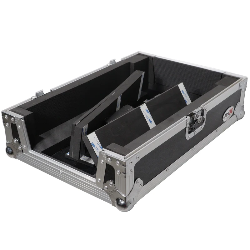 ProX ATA Flight Case for DJ Mixers Universal Road Case | Silver/Black | Without Laptop Shelf
