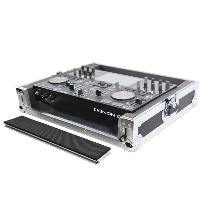 ProX ATA Style Flight Travel Case for Denon DJ Prime Go | Silver On Black