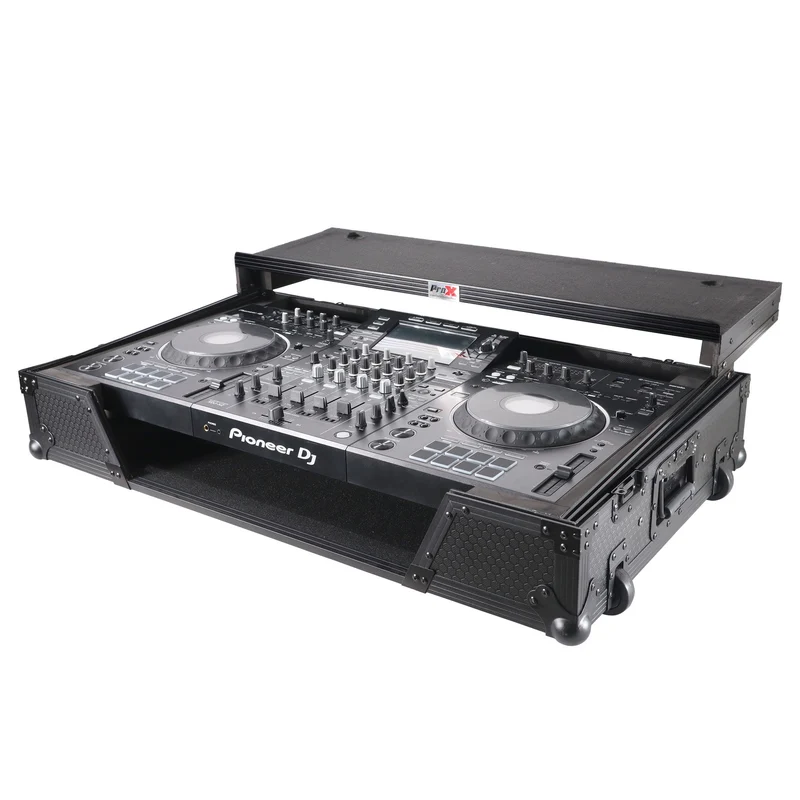 ProX ATA Flight Case For Pioneer XDJ-XZ DJ Controller with 1U Rack Space and Wheels | Black/Black | With Laptop Shelf