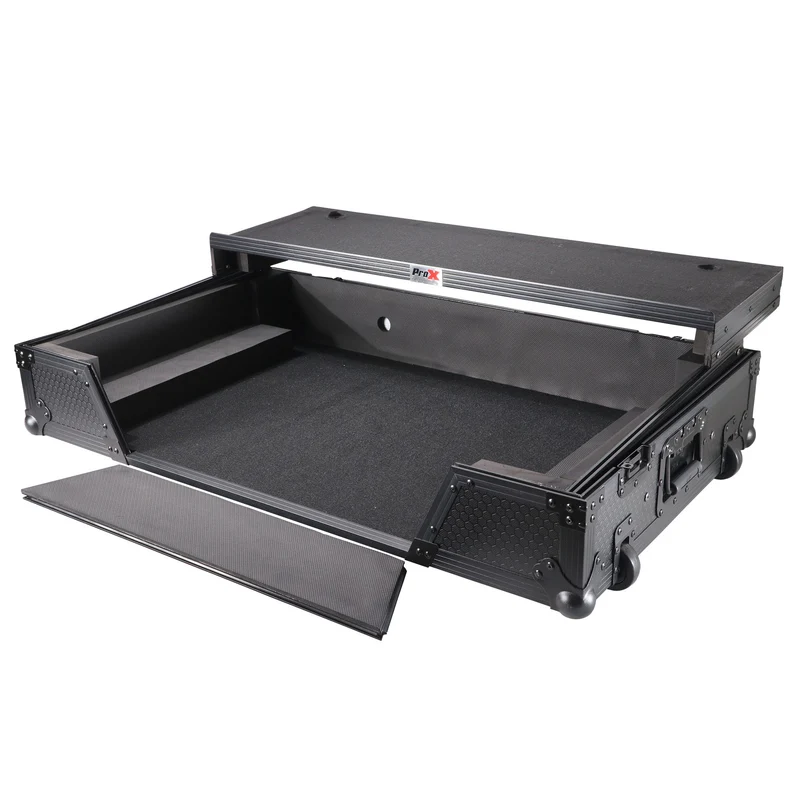 ProX ATA Flight Case For Pioneer XDJ-XZ DJ Controller with 1U Rack Space and Wheels | Black/Black | With Laptop Shelf