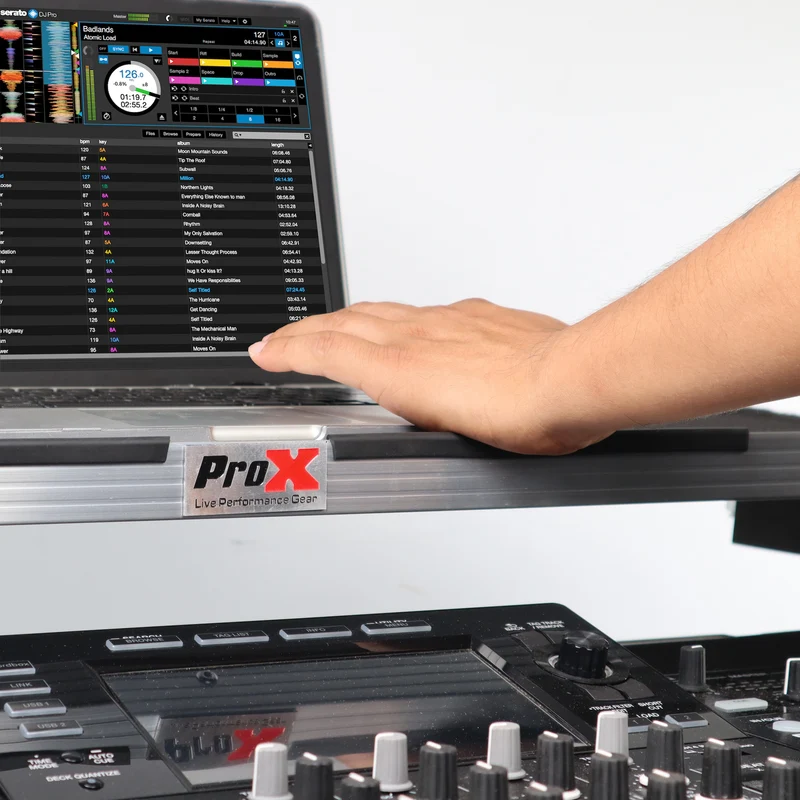 ProX ATA Flight Case For Pioneer XDJ-XZ DJ Controller with 1U Rack Space and Wheels | Black/Black | With Laptop Shelf
