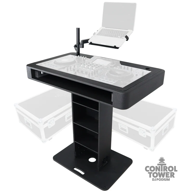 ProX Control Tower DJ Podium T-Shape Stand for Pioneer DDJ | Black | With Road Case