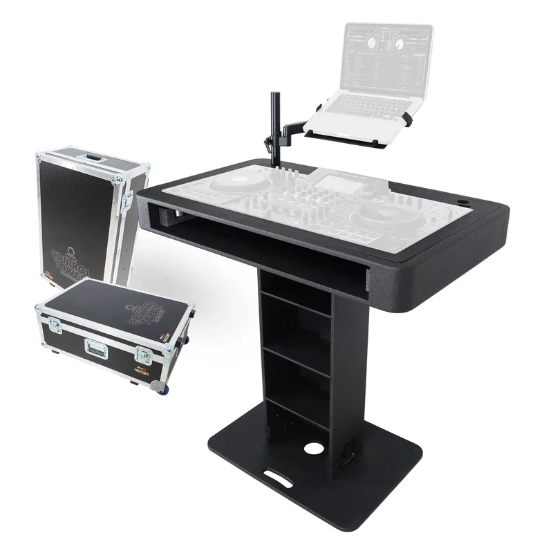ProX Control Tower DJ Podium T-Shape Stand for Pioneer DDJ | Black | With Road Case