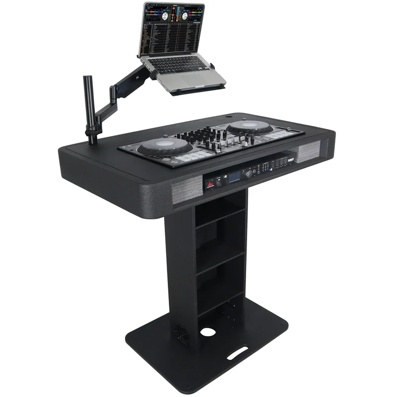 ProX Control Tower DJ Podium T-Shape Stand for Pioneer DDJ | Black | With Road Case