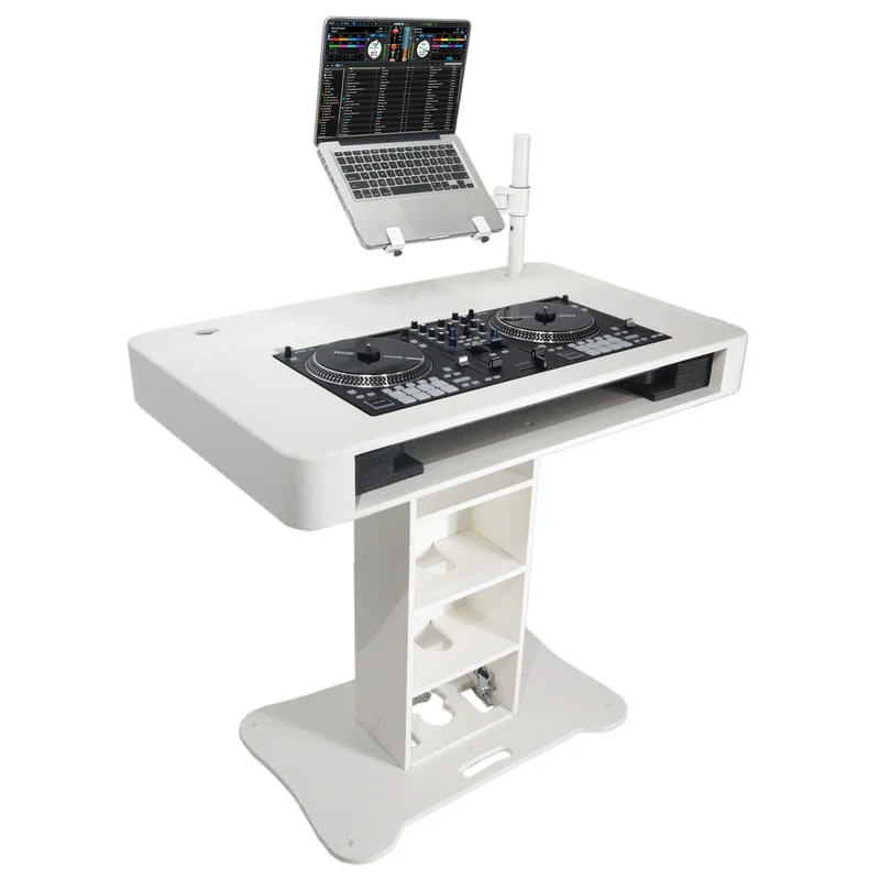 ProX Control Tower DJ Podium T-Shape Stand for Pioneer DDJ | White | With Road Case
