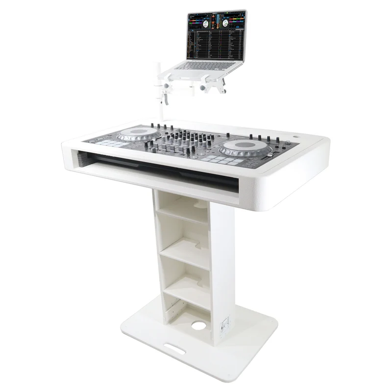 ProX Control Tower DJ Podium T-Shape Stand for Pioneer DDJ | White | With Road Case