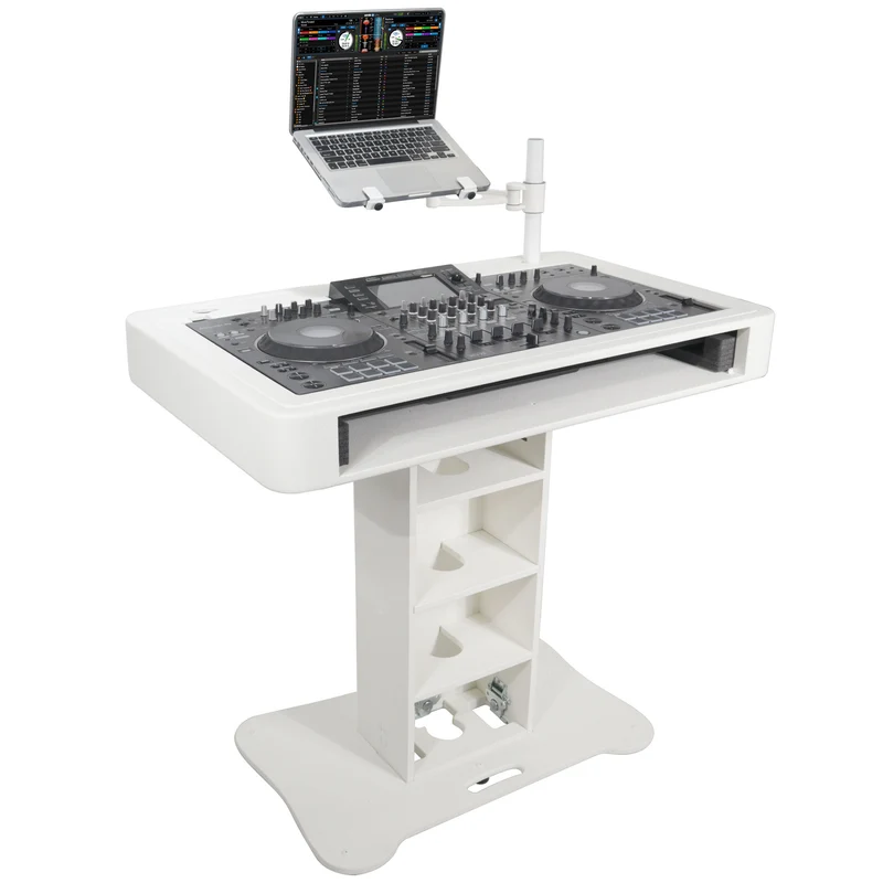 ProX Control Tower DJ Podium T-Shape Stand for Pioneer DDJ | White | Without Road Case