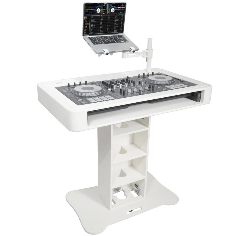 ProX Control Tower DJ Podium T-Shape Stand for Pioneer DDJ | White | Without Road Case