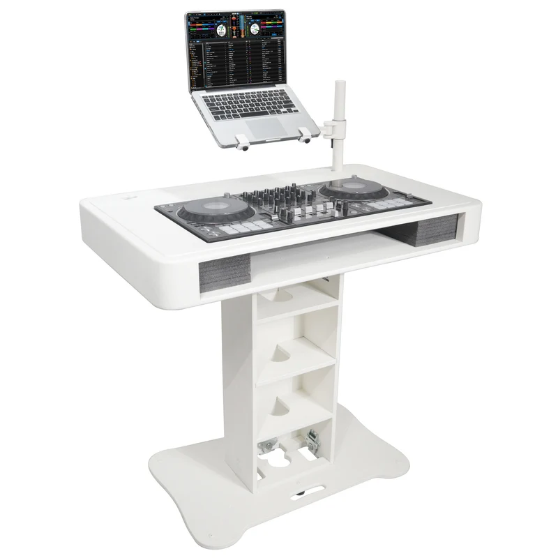 ProX Control Tower DJ Podium T-Shape Stand for Pioneer DDJ | White | Without Road Case