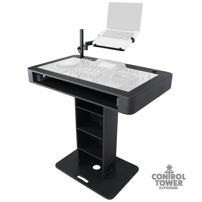 ProX Control Tower DJ Podium T-Shape Stand for Pioneer DDJ | Black | Without Road Case