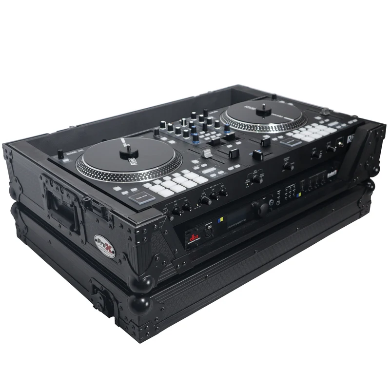 ProX Flight Case for Rane ONE DJ Controller With 1U Rack | Black on Black | Without Laptop Shelf
