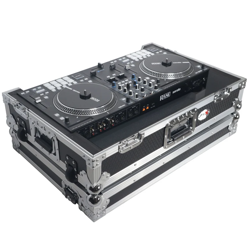 ProX Flight Case for Rane ONE DJ Controller With 1U Rack | Silver on Black | Without Laptop Shelf