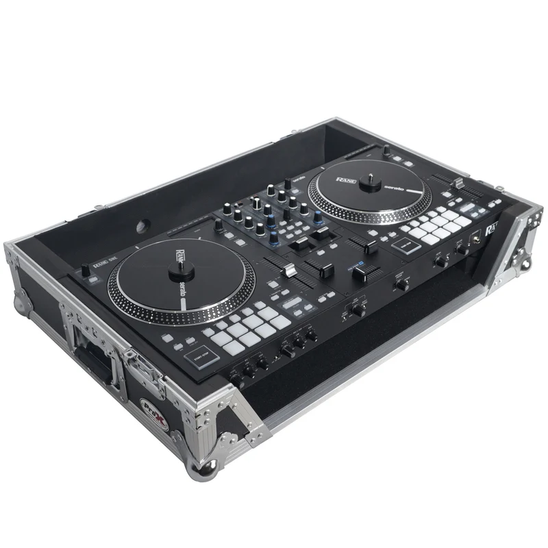 ProX Flight Case for Rane ONE DJ Controller With 1U Rack | Silver on Black | Without Laptop Shelf