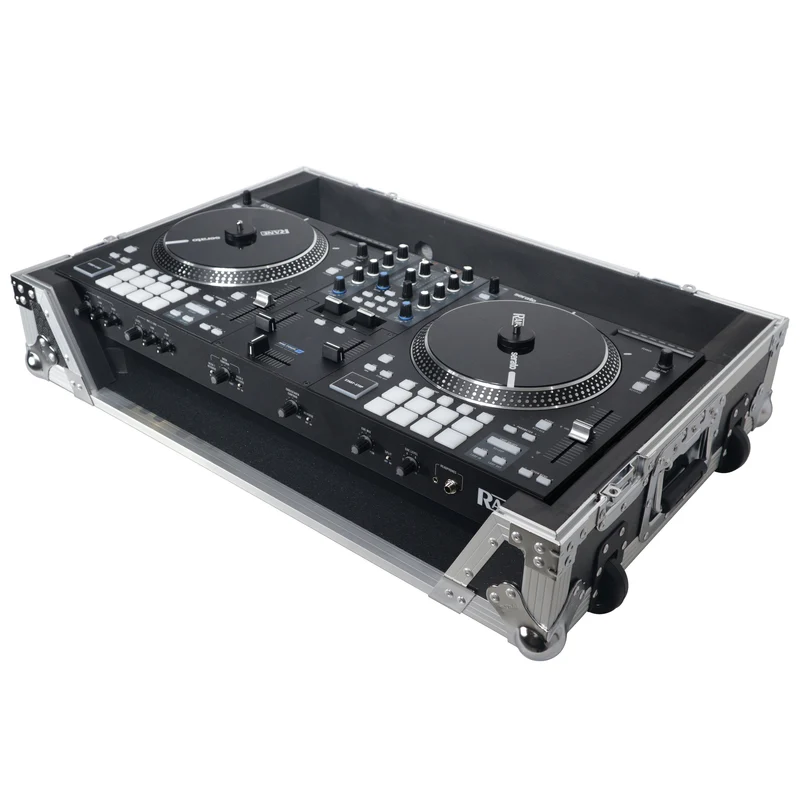 ProX Flight Case for Rane ONE DJ Controller With 1U Rack | Silver on Black | Without Laptop Shelf