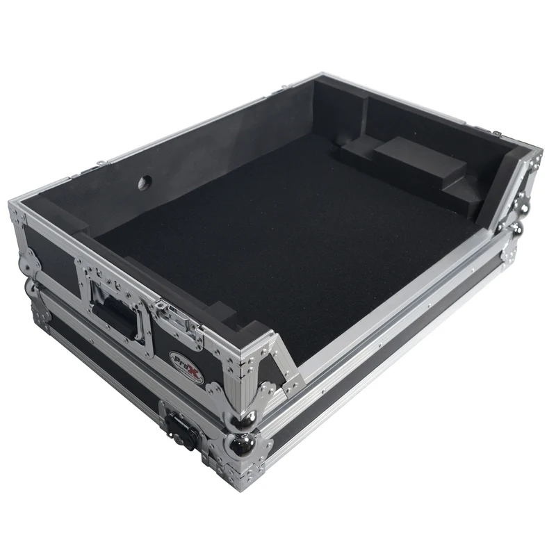 ProX Flight Case for Rane ONE DJ Controller With 1U Rack | Silver on Black | Without Laptop Shelf