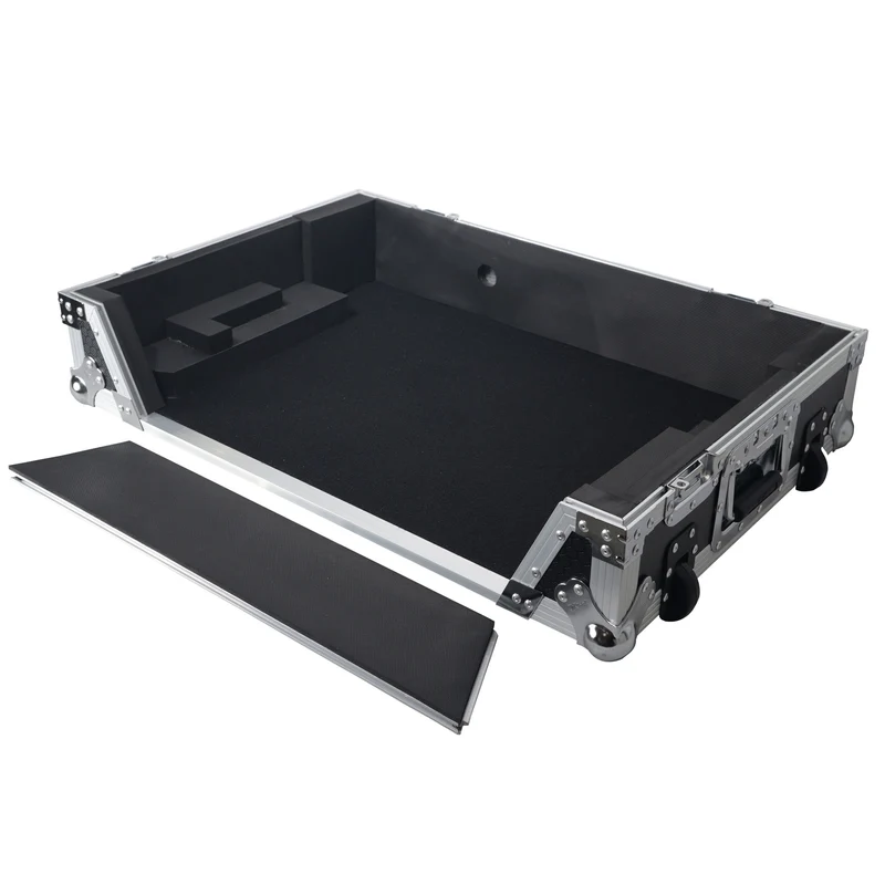 ProX Flight Case for Rane ONE DJ Controller With 1U Rack | Silver on Black | Without Laptop Shelf