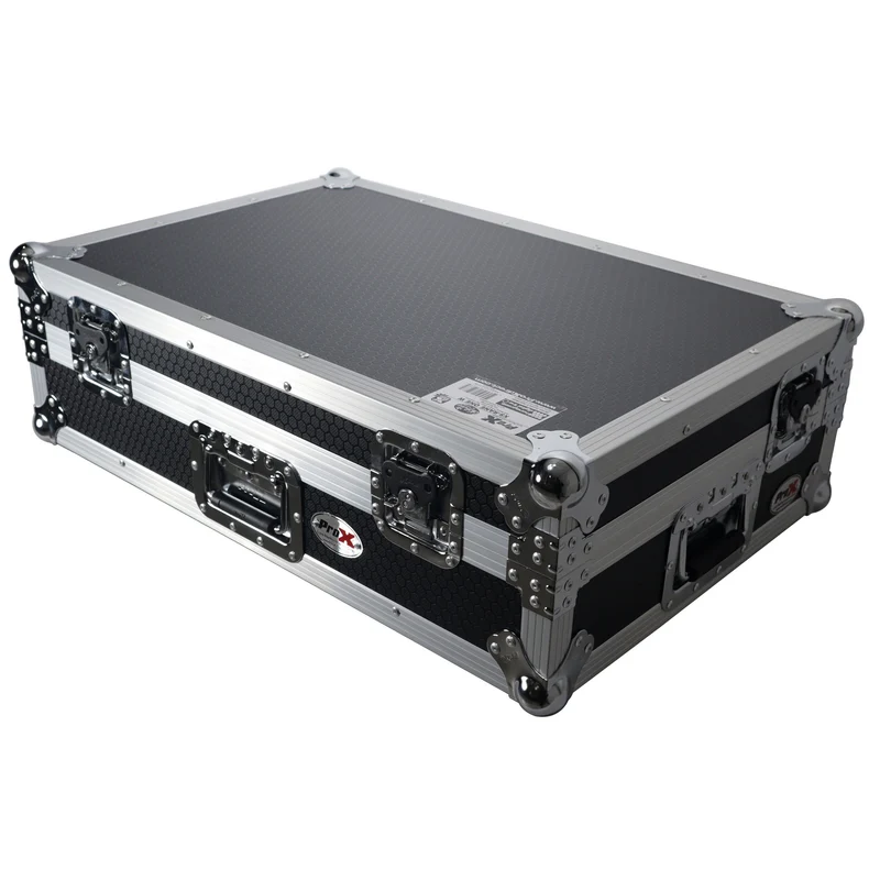 ProX Flight Case for Rane ONE DJ Controller With 1U Rack | Silver on Black | Without Laptop Shelf