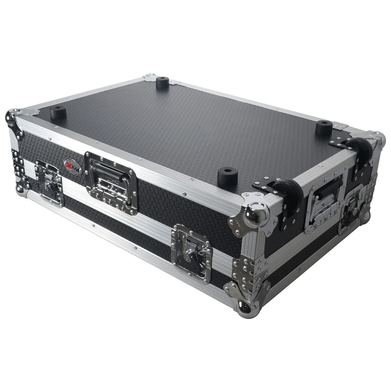 ProX Flight Case for Rane ONE DJ Controller With 1U Rack | Silver on Black | Without Laptop Shelf