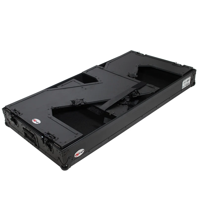 ProX Z-Table Folding DJ Table Mobile DJ Workstation With Wheels | Silver/Black