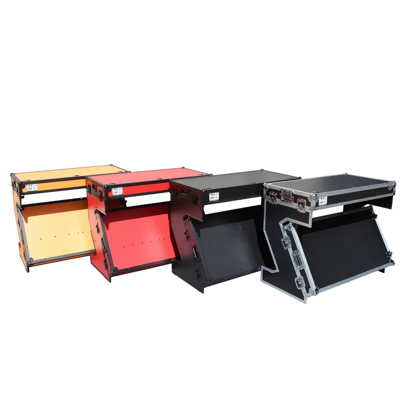 ProX Z-Table Folding DJ Table Mobile DJ Workstation With Wheels | Silver/Black