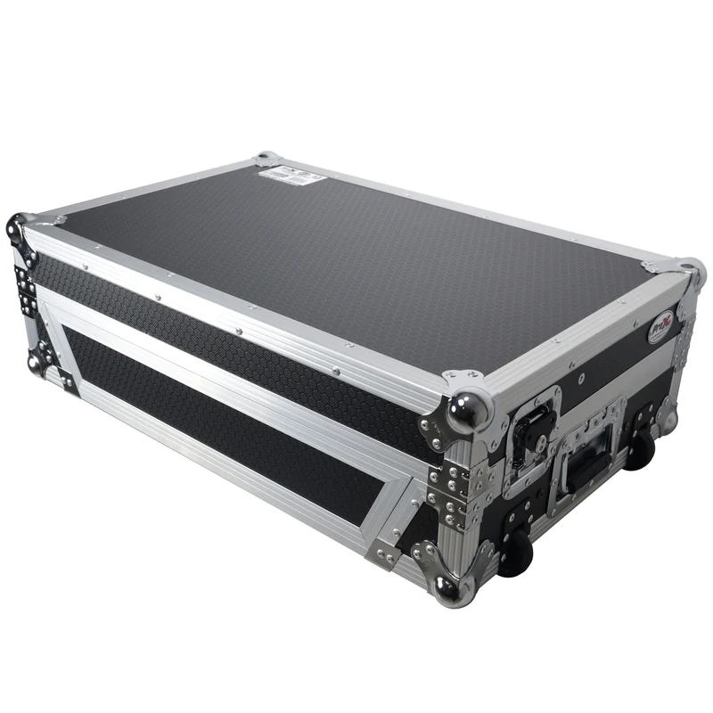 ProX Flight Case for Rane ONE DJ Controller With 1U Rack | Silver on Black | With Laptop Shelf