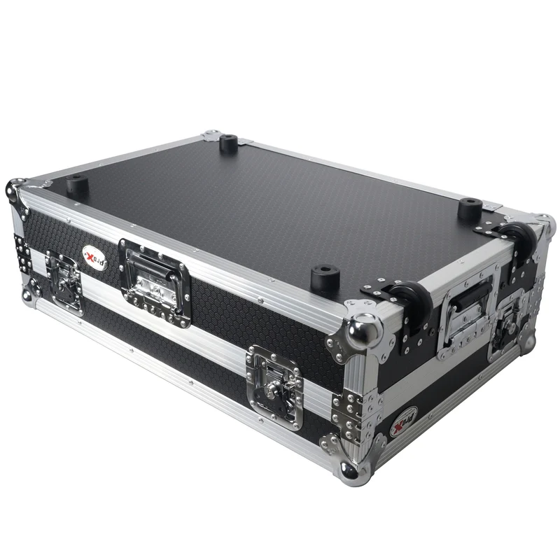 ProX Flight Case for Rane ONE DJ Controller With 1U Rack | Silver on Black | With Laptop Shelf