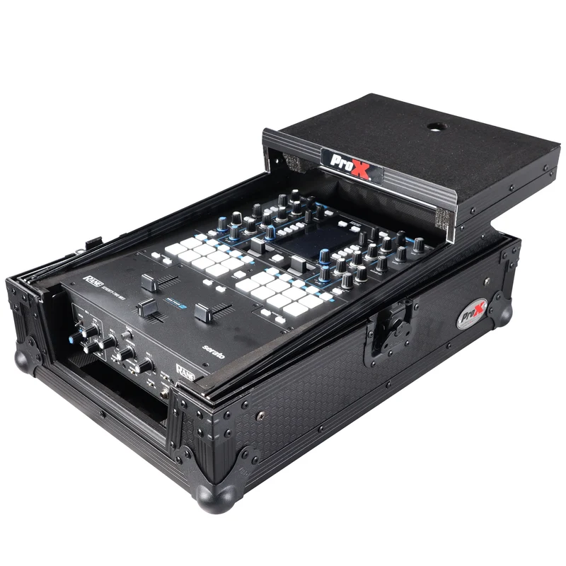 ProX Flight Case for Rane Seventy DJ Mixer Road Case | Black on Black | With Laptop Shelf