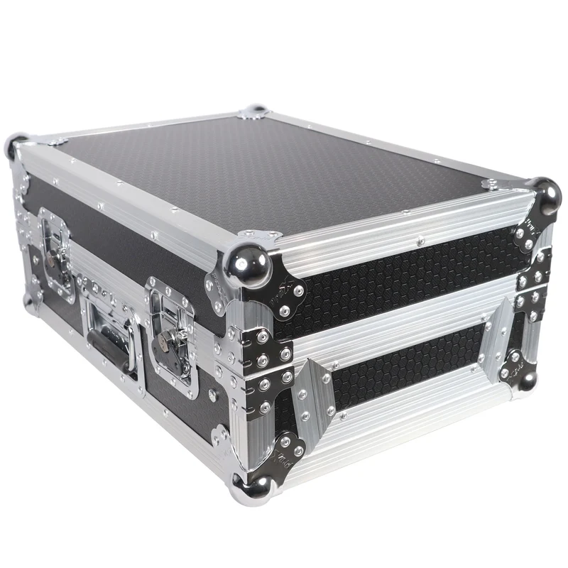 ProX Flight Case for Rane Seventy DJ Mixer Road Case | Silver on Black | With Laptop Shelf
