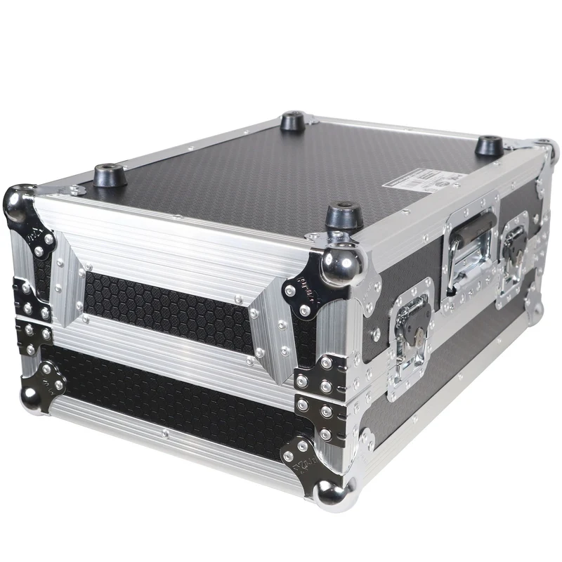 ProX Flight Case for Rane Seventy DJ Mixer Road Case | Silver on Black | With Laptop Shelf
