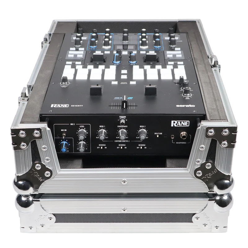 ProX Flight Case for Rane Seventy DJ Mixer Road Case | Silver on Black | Without Laptop Shelf