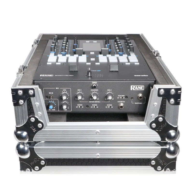 ProX Flight Case for Rane Seventy DJ Mixer Road Case | Silver on Black | Without Laptop Shelf