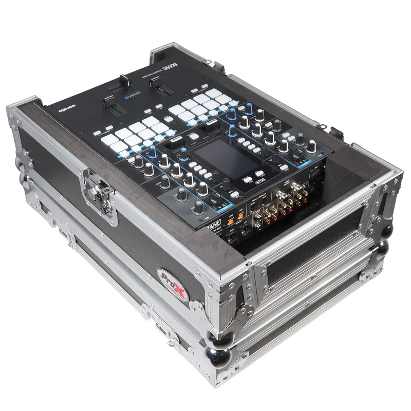 ProX Flight Case for Rane Seventy DJ Mixer Road Case | Silver on Black | Without Laptop Shelf