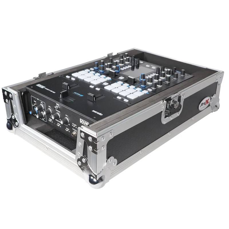 ProX Flight Case for Rane Seventy DJ Mixer Road Case | Silver on Black | Without Laptop Shelf