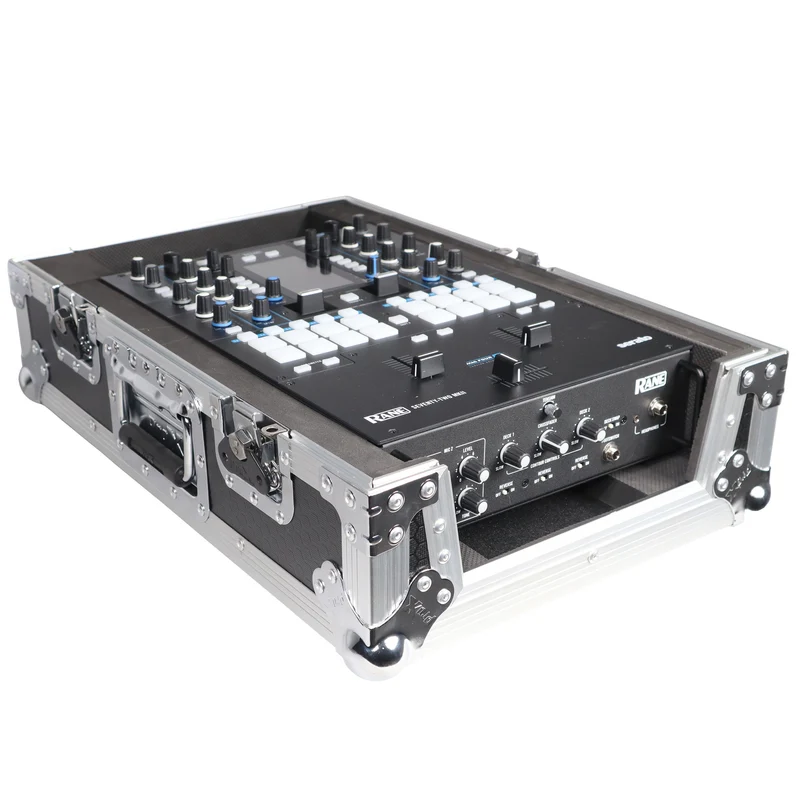 ProX Flight Case for Rane Seventy DJ Mixer Road Case | Silver on Black | Without Laptop Shelf