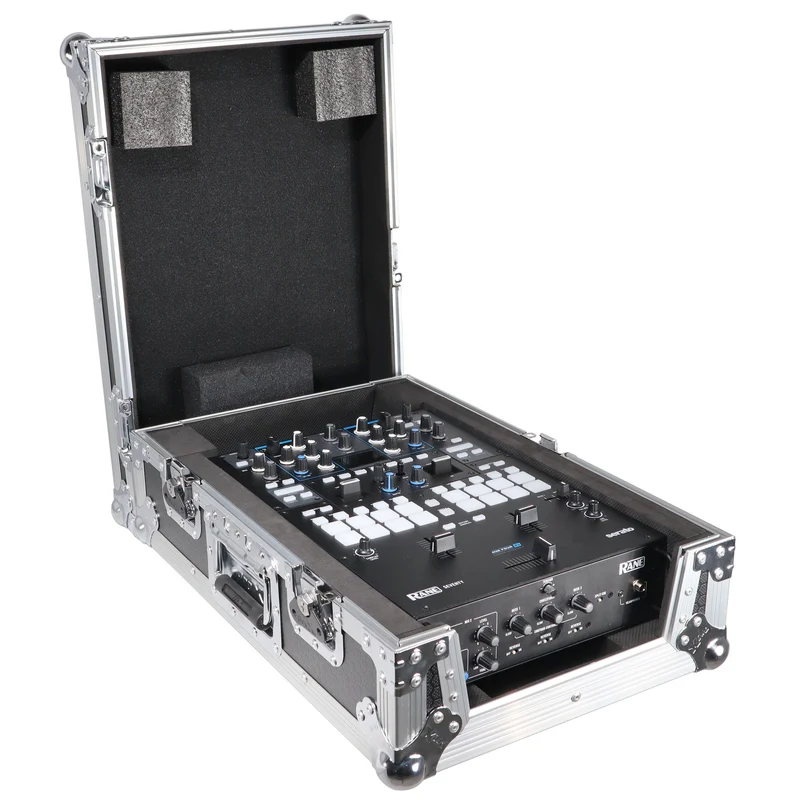 ProX Flight Case for Rane Seventy DJ Mixer Road Case | Silver on Black | Without Laptop Shelf