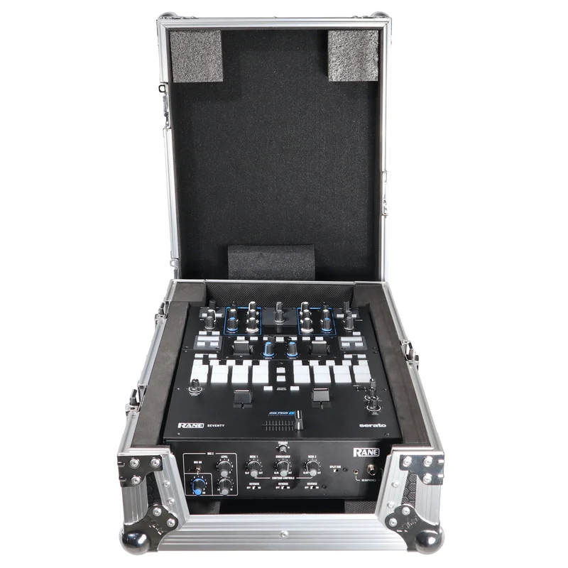 ProX Flight Case for Rane Seventy DJ Mixer Road Case | Silver on Black | Without Laptop Shelf