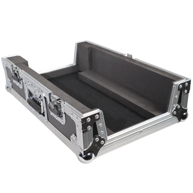 ProX Flight Case for Rane Seventy DJ Mixer Road Case | Silver on Black | Without Laptop Shelf