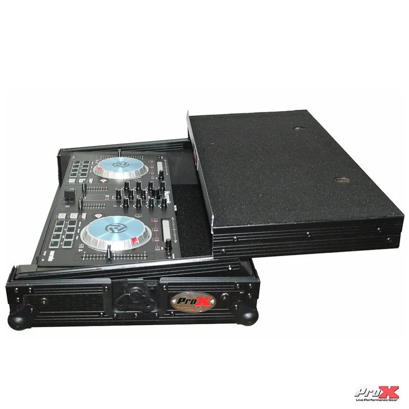 ProX Flight Case for Numark MixTrack Controller with Laptop Shelf | Black on Black