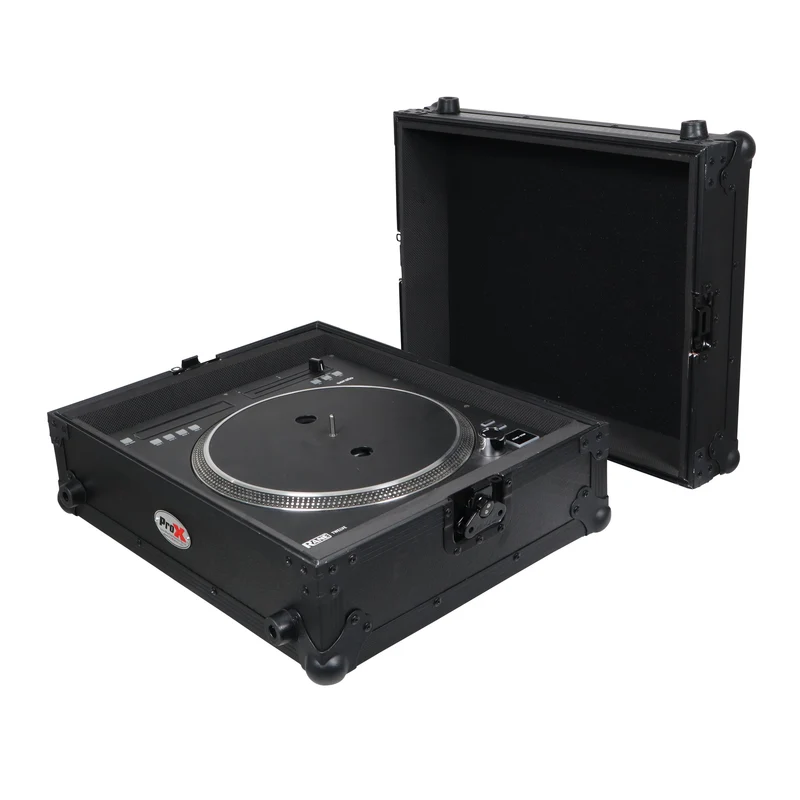 ProX Flight Case for Turntable - Universal W-Foam Kit | Black on Black