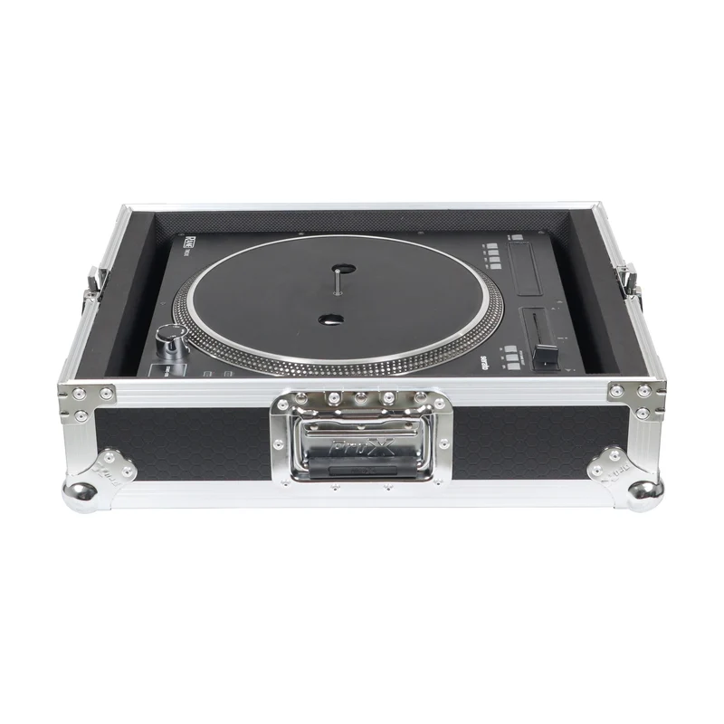 ProX Flight Case for Turntable - Universal W-Foam Kit | Silver on Black