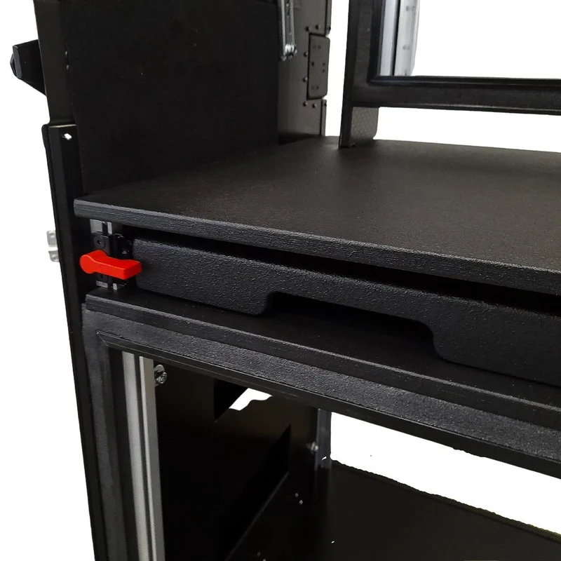 ProX Mobile AV Broadcasting Workstation Case Portable Rack Desk | 2x4U Top + 2x12U Bottom | Black