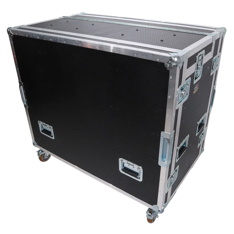 ProX Mobile AV Broadcasting Workstation Case Portable Rack Desk | 2x4U Top + 2x12U Bottom | Silver/Black