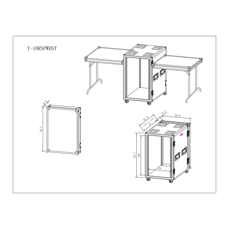 ProX T-18RSPWDST 18U Vertical Shockproof Amp Rack Case With Casters