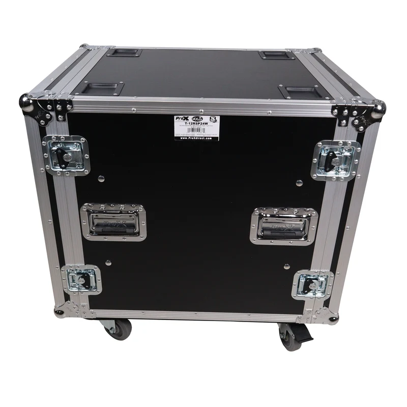 ProX T-12RSP24W 12U Shockproof Amp Rack ATA Flight Case With Casters