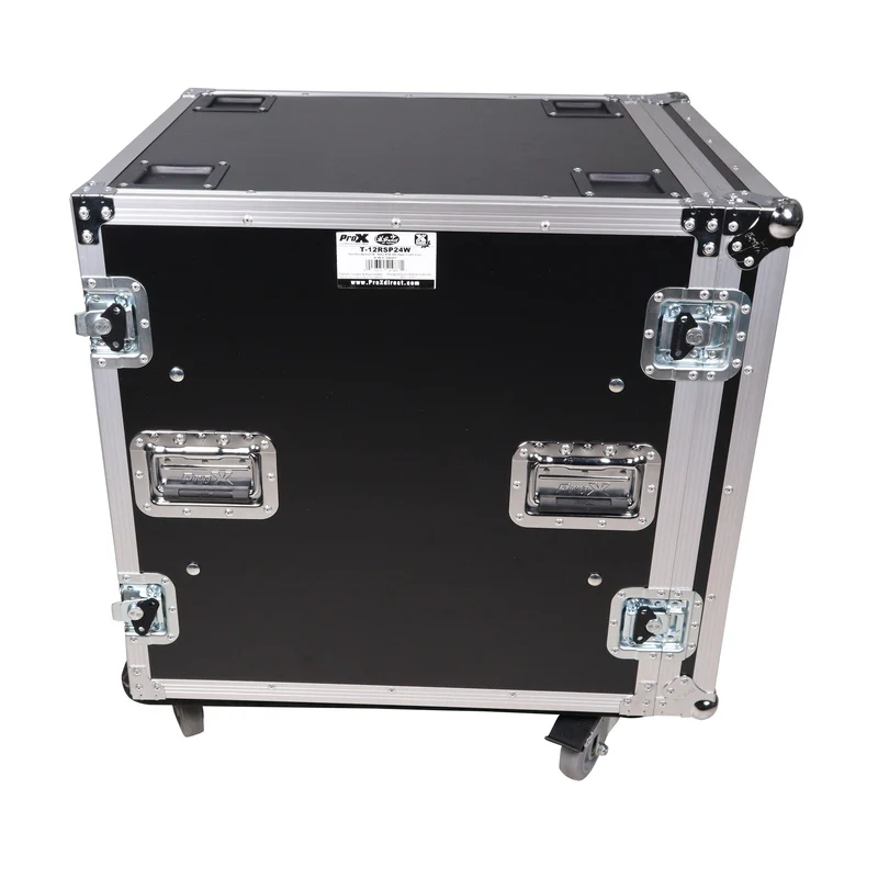 ProX T-12RSP24W 12U Shockproof Amp Rack ATA Flight Case With Casters