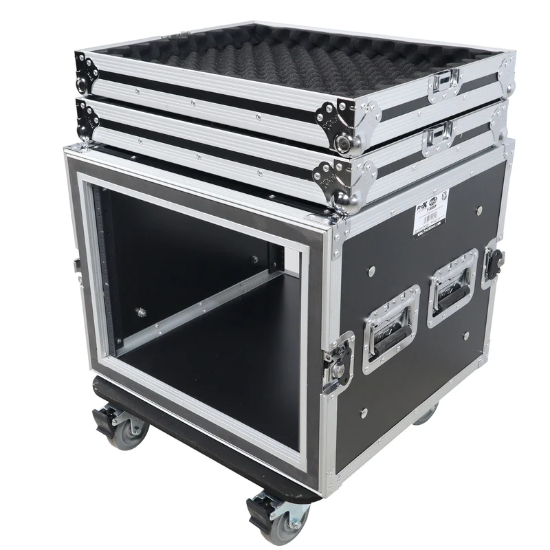 ProX T-8RSP 8U Shockproof Rack Mount Flight Case With Casters