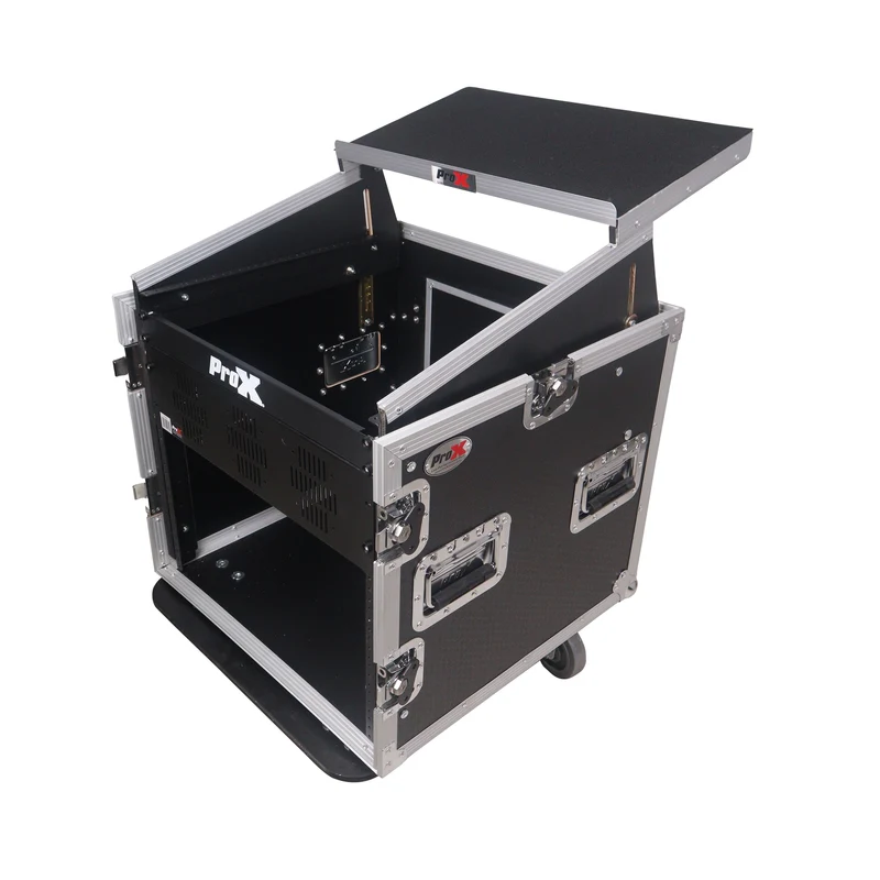 ProX T-12MRLT 12U Vertical Combo Rack Flight Case With Laptop Shelf