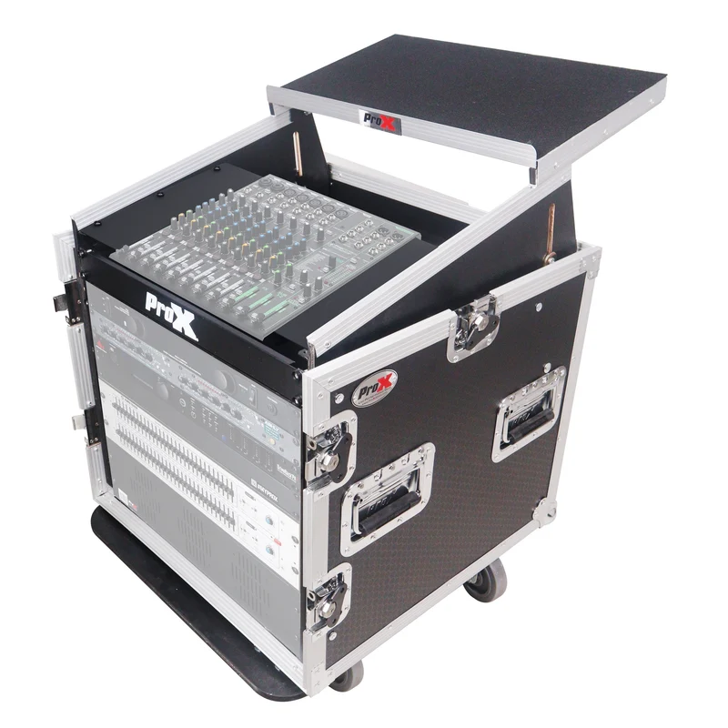 ProX T-12MRLT 12U Vertical Combo Rack Flight Case With Laptop Shelf
